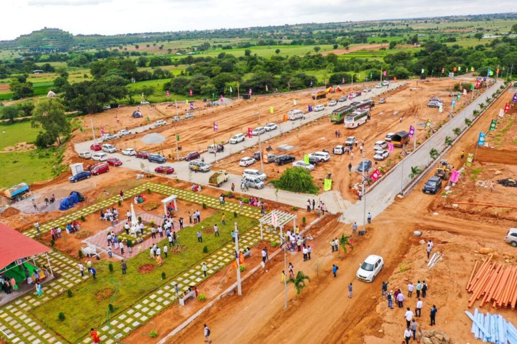 Modern modular kitchen with built-in appliances and elegant lighting in high-end villa in Hyderabad